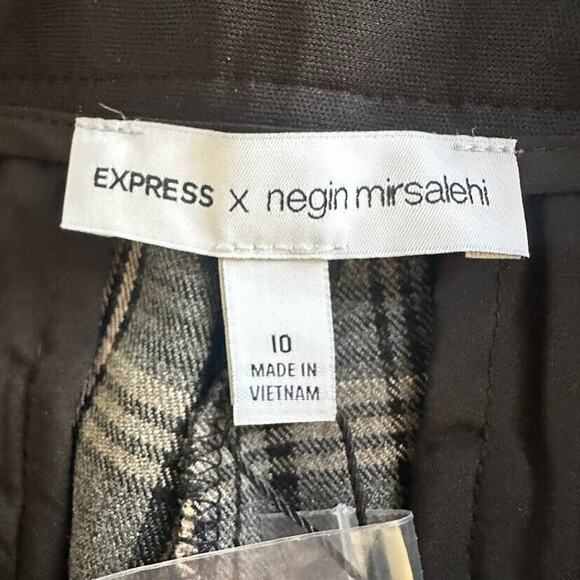 Express x Negin Mirsalehi Plaid Trousers Pants Gray Size 10 Academia Straight - Picture 6 of 9